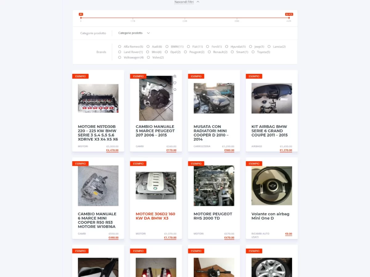 facileautoricambi e-commerce seo