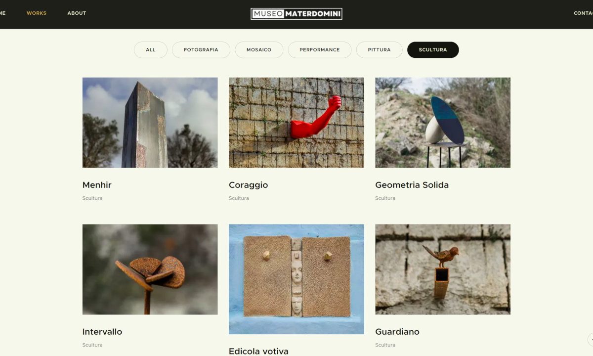 Materdomini Museum website Content Management